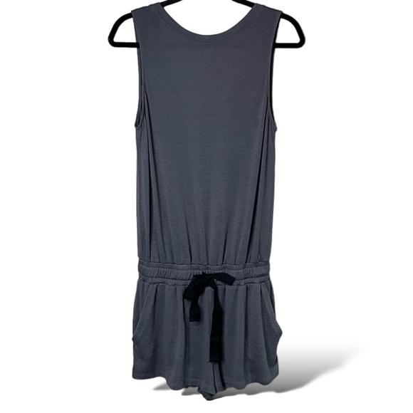 ARITZIA WILFRED FREE Charcoal Grey Izabel Romper Tie Waist w/ Pockets Sz S - Picture 3 of 9